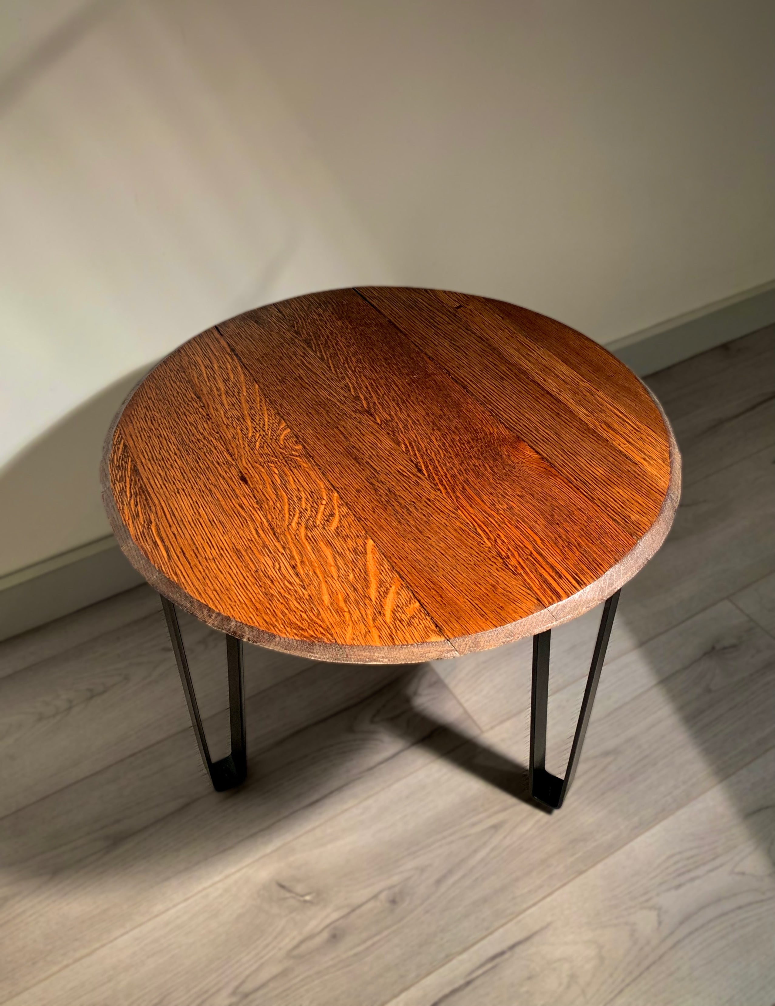 Custom Branded Whiskey Barrel Head End Table