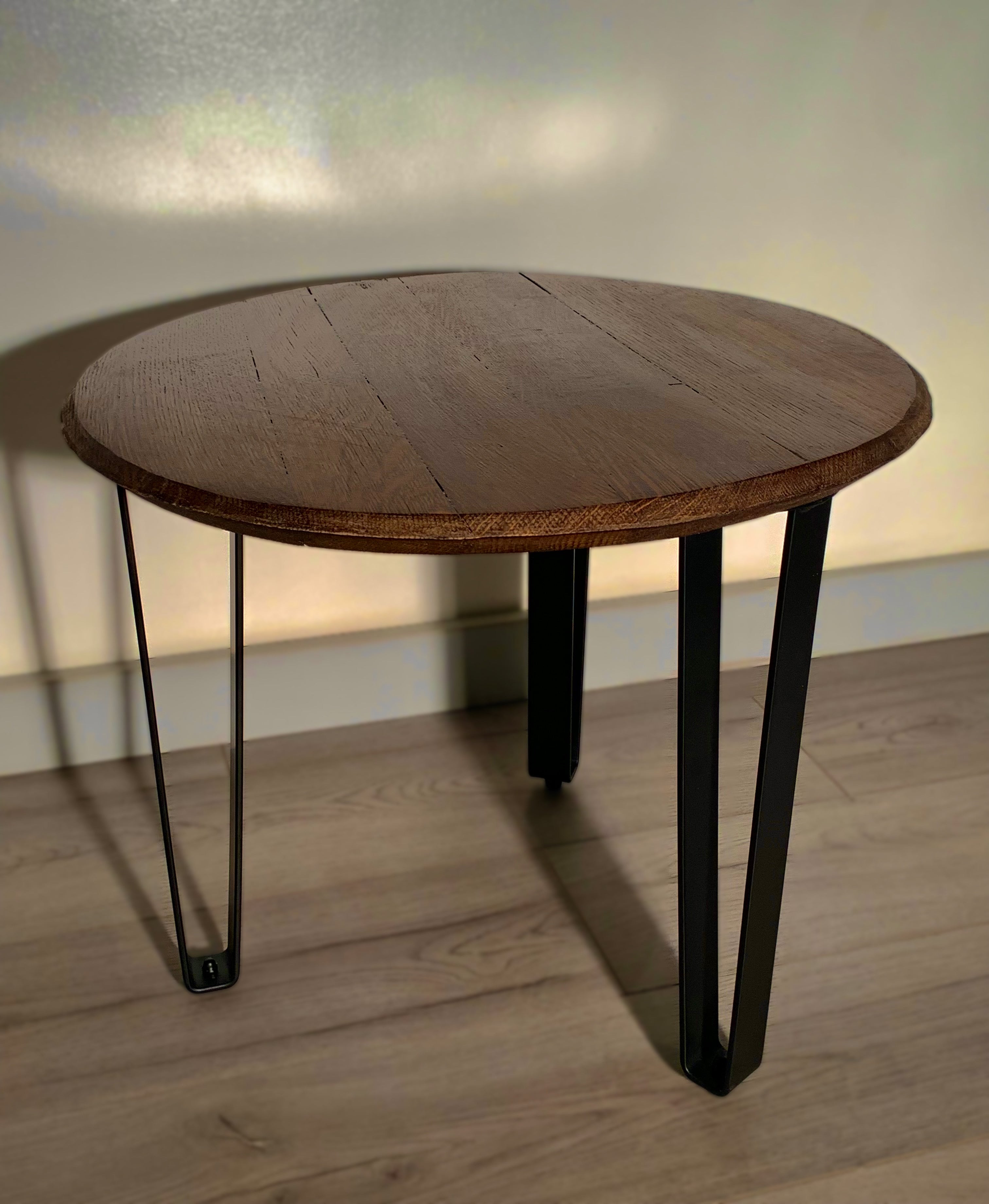 Custom Branded Whiskey Barrel Head End Table